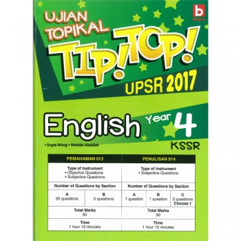 Ujian Topikal Tip! Top! UPSR 2017 English Year 4 KSSR