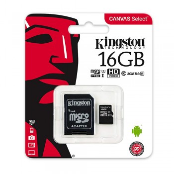 Kingston MicroSDHC Class 10 UHS-I Card 16GB
