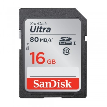 SanDisk Ultra 16GB SDHC/SDXC UHS-I C10-80MB/S Memory Card