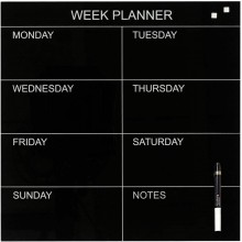 WEEK PLANNER BLACK "GB" ~ Planner+ 2 Markers + 2 Super Strong Magnets. Supplied inclusive screws,plugs & drilling template(Item No:G14 16)
