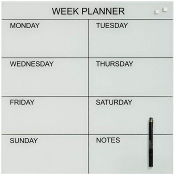 WEEK PLANNER WHITE "GB" ~ Planner+ 2 Markers + 2 Super Strong Magnets. Supplied inclusive screws,plugs & drilling template (Item no: G14-17)
