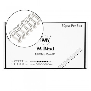 M-Bind Double Wire Bind 2:1 A4 - 5/8"(16mm) X 23 Loops, 50pcs/box, White
