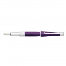 Cross Beverly Deep Purple Lacquer Fountain Pen - Medium With Polished Chrome appointments