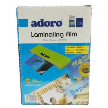 Adoro Laminating Film Pouch ID Size - 75mm x 110mm, 100pcs, 150mic