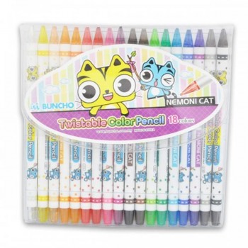 Buncho Twistable Color Pencils - 18 colors