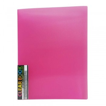 CBE 11440 Neon Clolour Clear Holder - A4 (40pockets) Pink