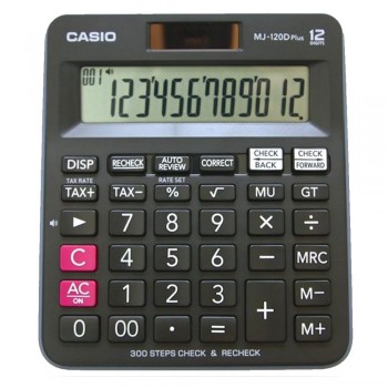 Casio Desktop Calculator - 12 Digits, 300 Steps Check & Recheck, Tax Calculation (MJ-120D-PLUS-B)