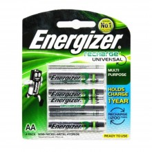 Energizer Universal NiMH AA Rechargeable Batteries - 4-count - 1400 mAh - 1200 Cycles (Item No: B06-12) A1R2B225