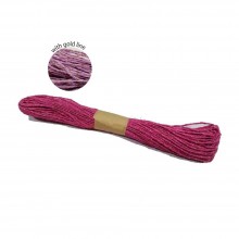 Colorful Paper Rope 25meters with Gold Line - Hot Pink