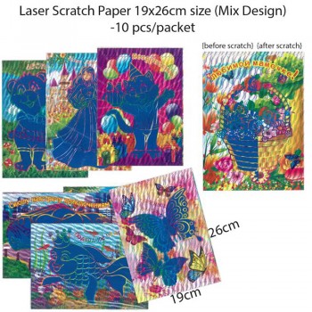 Laser Scratch Paper 19x26cm size (Mix Design)