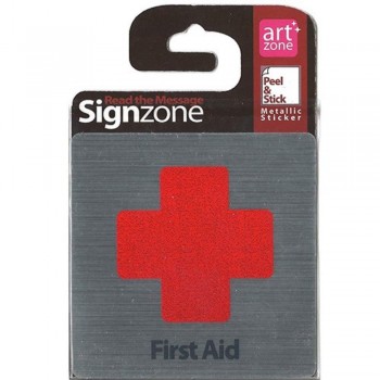 Signzone Peel & Stick Metallic Sticker - First Aid (Item No: R01-01FIRST AID)