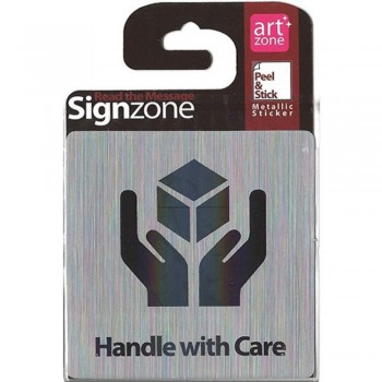 Signzone Peel & Stick Metallic Sticker - Handle with Care (Item No: R01-32)