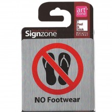 Signzone Peel & Stick Metallic Sticker - NO Footwear (Item No: R01-49)